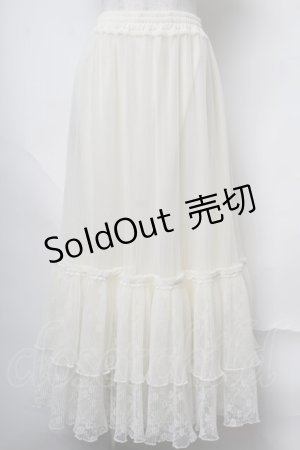画像: axes femme / レース切替ティアードスカート  オフ S-25-08-13-051-AX-SK-AS-ZS