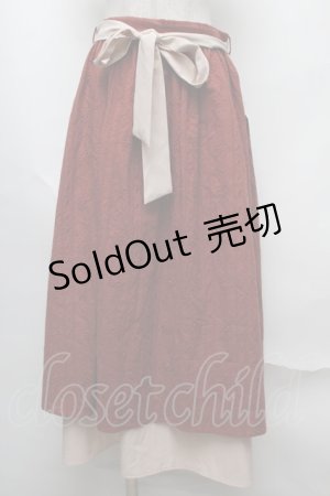 画像: axes femme / バイカラーコットンレーススカート  オレンジ S-25-08-13-054-AX-SK-AS-ZS