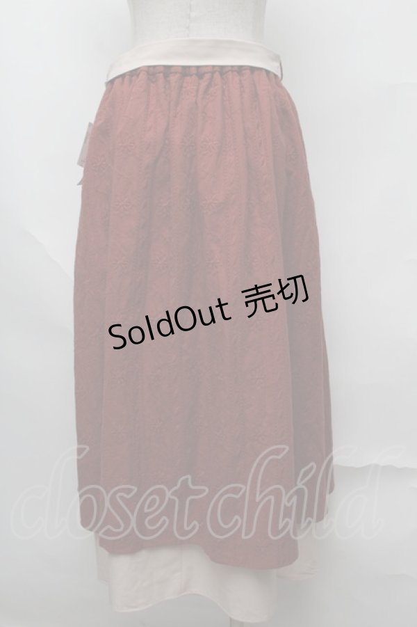 画像2: axes femme / バイカラーコットンレーススカート  オレンジ S-25-08-13-054-AX-SK-AS-ZS (2)