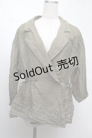 画像: axes femme POETIQUE / レースデザインシアーブルゾン  カーキ S-25-08-13-014-AX-TO-AS-ZS