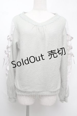 画像: axes femme / 袖レースアップデザインプルオーバー  ミント S-25-08-13-015-AX-TO-AS-ZS