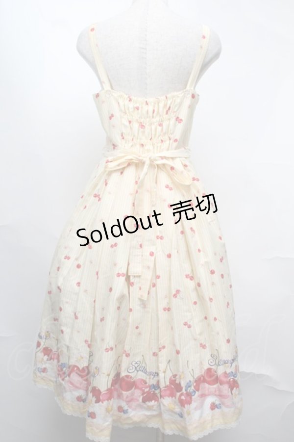画像2: metamorphose / Sweet Cherryジャンパースカート  イエロー S-25-08-13-033-ME-OP-HR-ZS (2)