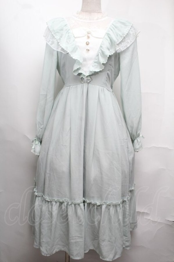 画像1: axes femme kawaii / ヴィンテージシフォンワンピース  ミント S-25-08-13-040-AX-OP-HR-ZS (1)