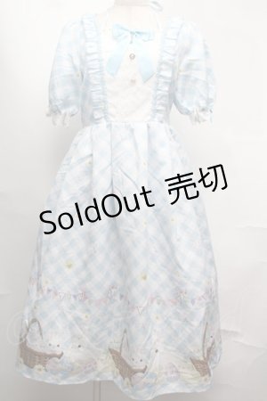 画像: axes femme Kawaii / イースター柄ワンピース  サックス S-25-08-13-042-AX-OP-HR-ZS