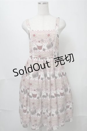 画像: axes femme kawaii / お菓子柄ジャンパースカート  ピンク S-25-08-14-056-AX-OP-AS-ZS