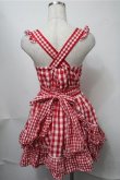 画像2: LIZ LISA / ギンガムエプロン風ワンピース  赤ｘ白 S-25-08-14-059-LO-OP-HR-ZS (2)