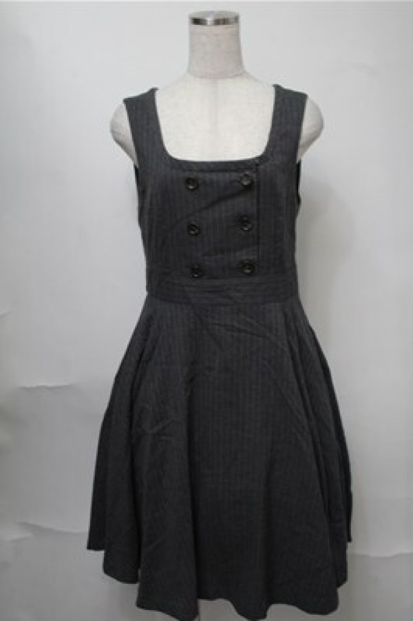 Jane marple ジャンパースカート Jane Marple / ピンストライプジャンパースカート グレー S-25