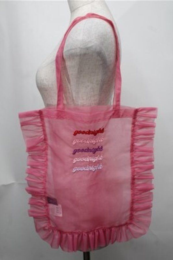 画像1: Candy Stripper / チュールトートバッグ  ピンク S-25-08-14-009-PU-BG-AS-ZT-K025 (1)