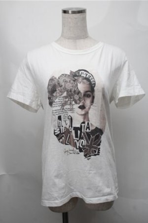画像: Jane Marple Dans Le Salon / プリントカットソー  白 S-25-08-14-012-JM-TO-AS-ZS