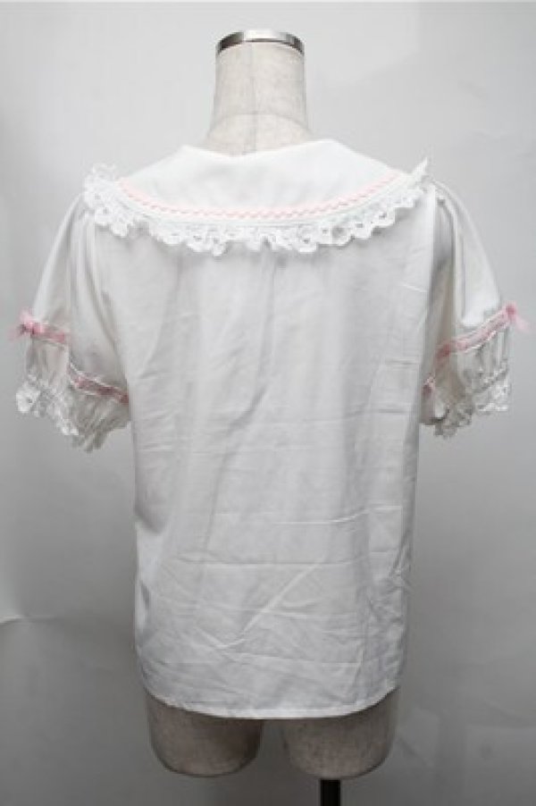 axesfemme kawaii 梯子レース 半袖 ブラウス mikko axes femme kawaii / 梯子レース半袖ブラウス 白 S-25-08-14-013