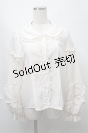 画像: To Alice / 袖ハートレースブラウス  キナリ S-25-08-14-016-LO-BL-HR-ZS