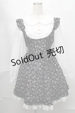 画像: Amavel / Flower Gardenミドルワンピース  黒ｘ白 S-25-08-14-027-CA-OP-HR-ZS