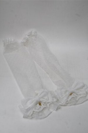 画像: Angelic Pretty / ハートチュールPrincessアームウォーマー  白 S-25-08-14-004-AP-ZA-HR-ZS