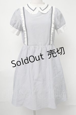 画像: Jamie エーエヌケー / ストライプワンピース  グレー S-25-08-15-046-LO-OP-AS-ZT090