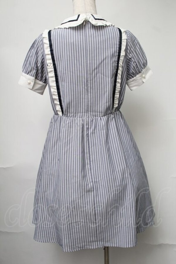 画像2: Jamie エーエヌケー / ストライプワンピース  グレー S-25-08-15-046-LO-OP-AS-ZT090 (2)