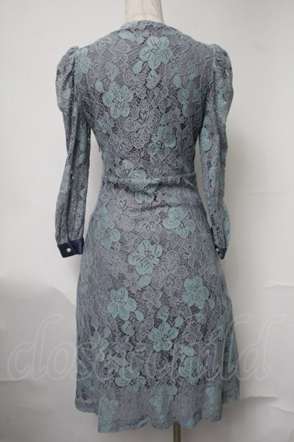 画像2: Swankiss / ビジューリボンレースワンピース  ブルー S-25-08-15-047-CA-OP-AS-ZT490 (2)