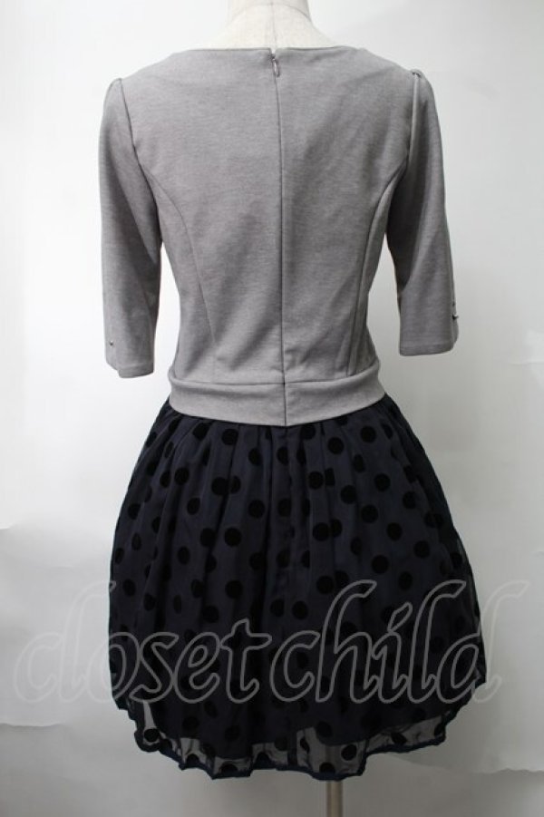 画像2: LODISPOTTO / 切り替えワンピース  グレーｘ紺 S-25-08-15-048-LO-OP-AS-ZT491 (2)