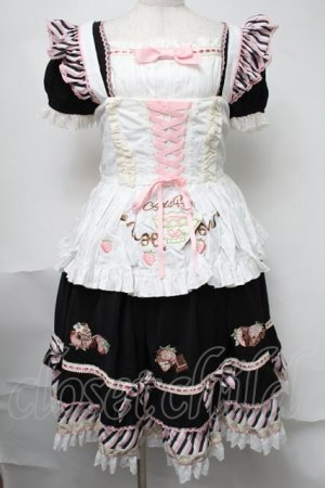 画像: Angel's Heart / ショコラティエメイドエプロンワンピース  黒ｘピンク S-25-08-15-050-EL-OP-AS-ZS