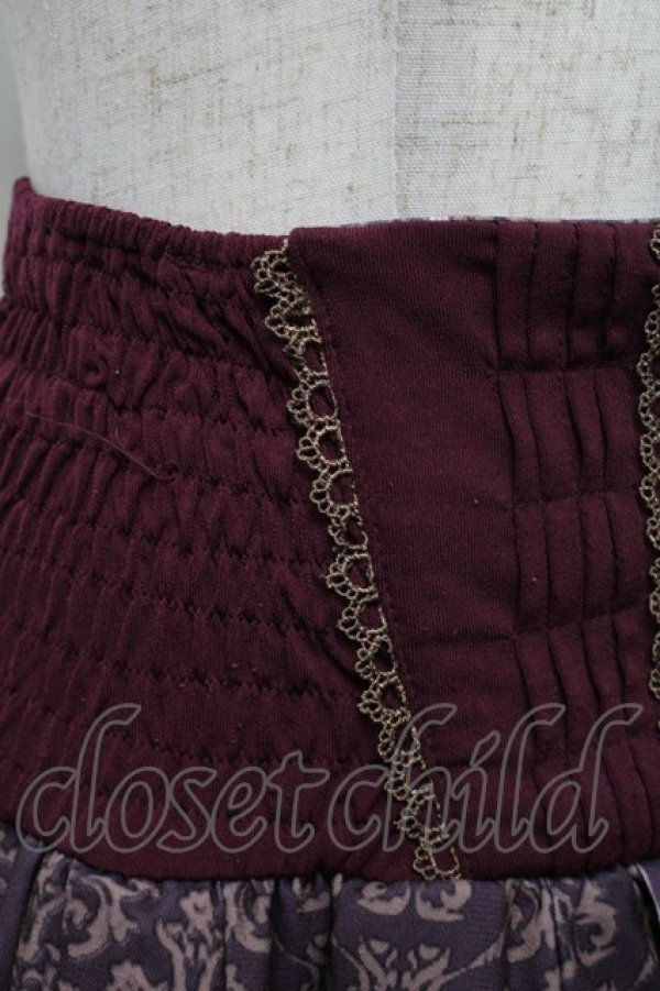 画像3: Ozz Croce / トルソープリントハイウエストスカート  ワイン S-25-08-15-058-OO-SK-AS-ZS (3)