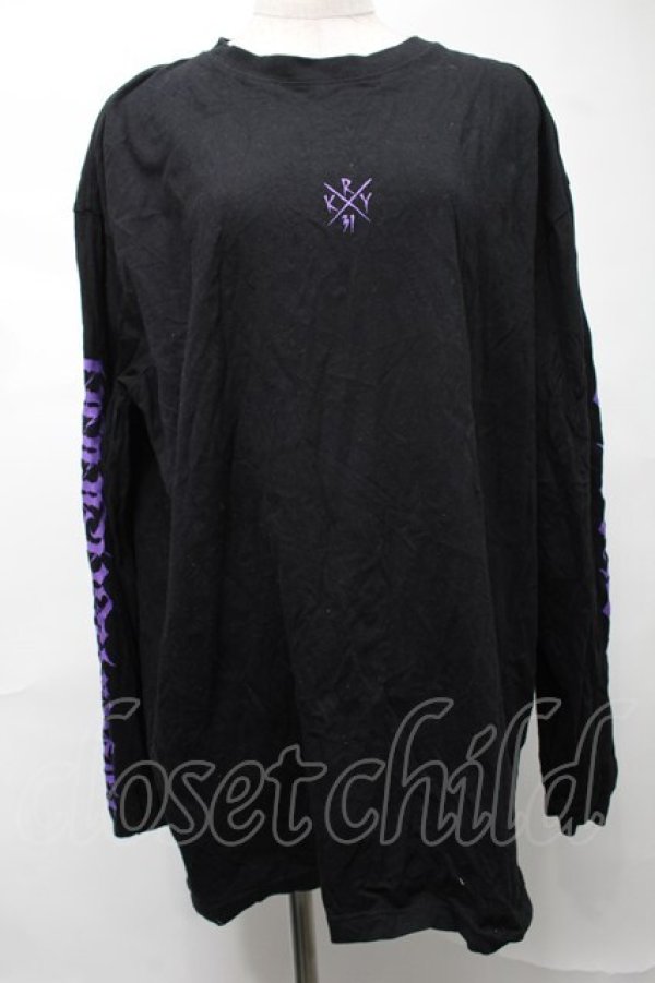 画像1: KRY CLOTHING / プリントロンT  黒ｘ紫 S-25-08-16-048-EL-TO-HR-ZS (1)