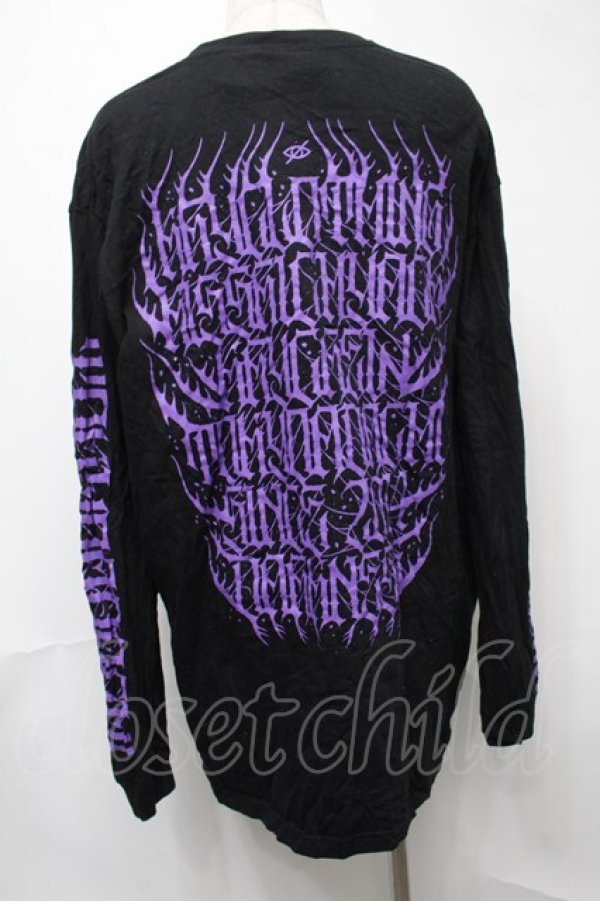 画像2: KRY CLOTHING / プリントロンT  黒ｘ紫 S-25-08-16-048-EL-TO-HR-ZS (2)