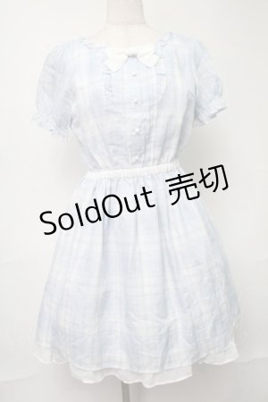 画像: LODISPOTTO / シフォンチェックワンピース  サックス S-25-08-16-053-LO-OP-HR-ZS
