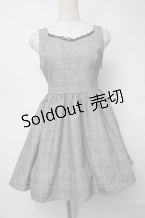 画像: evelyn / チェック柄ジャンスカ  グレー S-25-08-16-061-LO-OP-HR-ZS