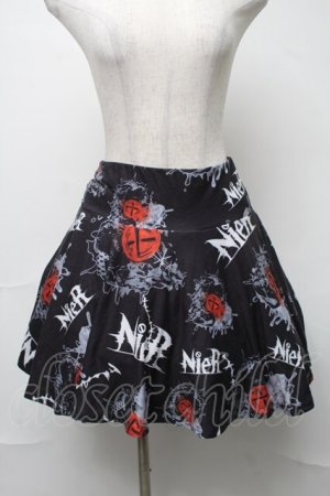 画像: NieR Clothing / プリントスカート  黒 S-25-08-16-064-PU-SK-HR-ZS