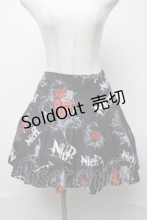 画像: NieR Clothing / プリントスカート  黒 S-25-08-16-064-PU-SK-HR-ZY