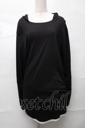 画像: NieR Clothing / うさ耳プルパーカー  黒 S-25-08-16-031-PU-TO-HR-ZS