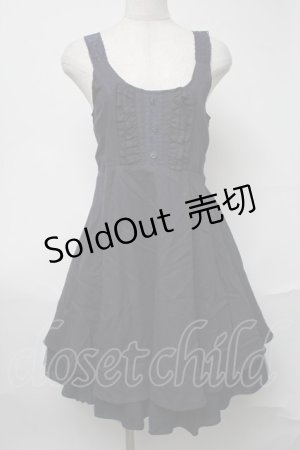 画像: axes femme / レース使いデニム風ワンピース  紺 S-25-08-17-044-AX-OP-AS-ZS