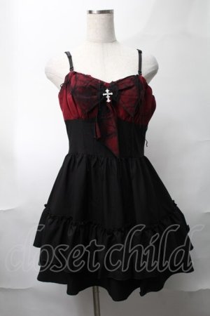 画像: DARK IN LOVE / Gothic spider bow frilly strap dress  黒ｘ赤 S-25-08-17-048-PU-BL-HR-ZS