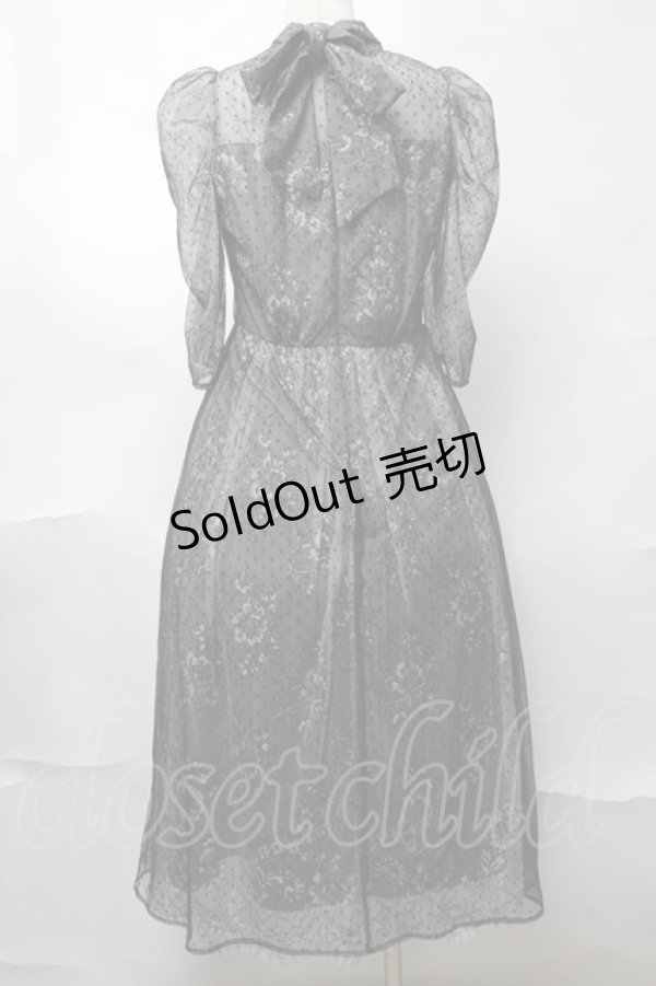 画像2: axes femme / ドットチュールxレースドレス  グレー S-25-08-17-049-AX-TO-AS-ZS (2)