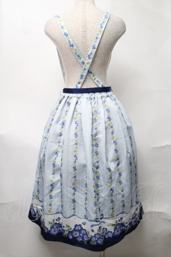 画像2: axes femme / ネモフィラ＆ポピー柄スカート  サックス S-25-08-17-051-AX-SK-AS-ZS (2)