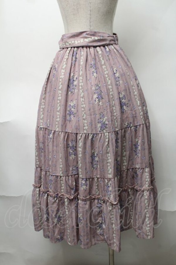 画像2: axes femme /すみれ×すずらん柄スカート  ピンク S-25-08-17-056-AX-SK-AS-ZS (2)