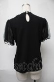 画像2: axes femme / バラ刺繍チュール袖プルオーバー  黒 S-25-08-17-023-AX-TO-HR-ZS (2)