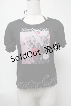 画像: Ank Rouge / 薔薇プリント半袖カットソー  黒 S-25-08-17-025-CA-TO-HR-ZS