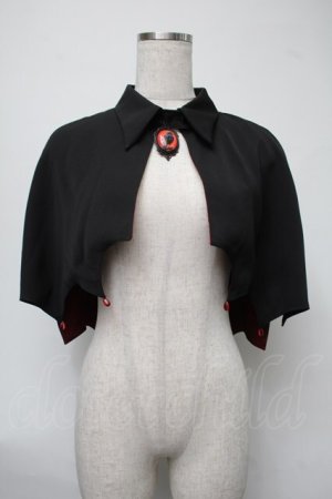 画像: DARK IN LOVE / Gothic vampire shadow bat-shaped capelet　ボレロ  黒ｘ赤 S-25-08-17-026-PU-TO-HR-ZS