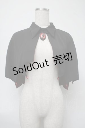 画像: DARK IN LOVE / Gothic vampire shadow bat-shaped capelet　ボレロ  黒ｘ赤 S-25-08-17-026-PU-TO-HR-ZS