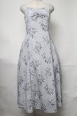 画像1: Maison de FLEUR Petite Robe / アンティーク調ローズワンピース  ブルーグレー S-25-08-17-032-EL-OP-AS-ZT491 (1)