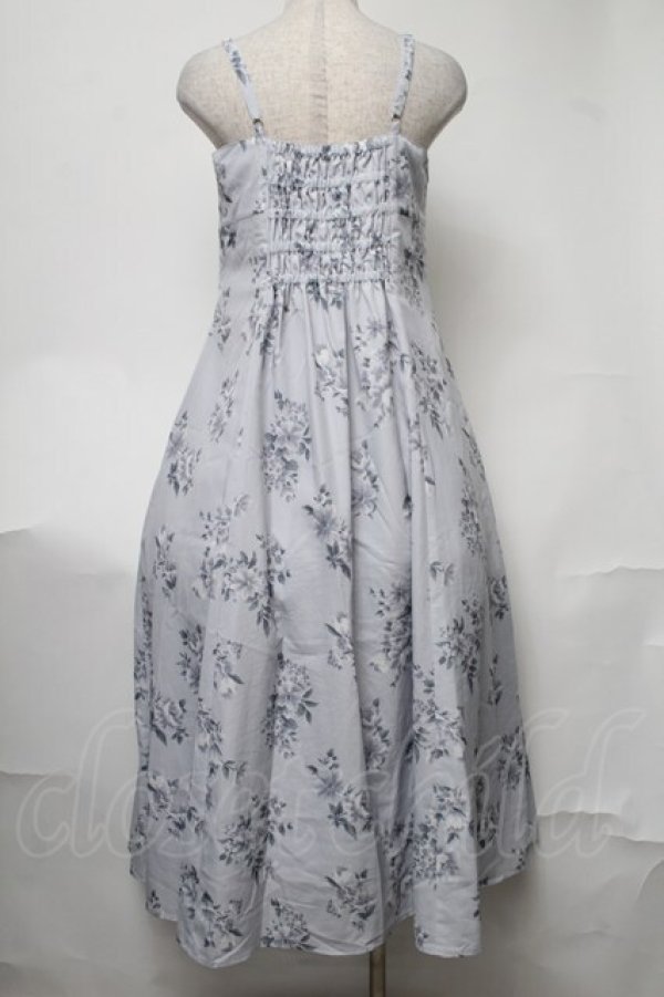 画像2: Maison de FLEUR Petite Robe / アンティーク調ローズワンピース  ブルーグレー S-25-08-17-032-EL-OP-AS-ZT491 (2)