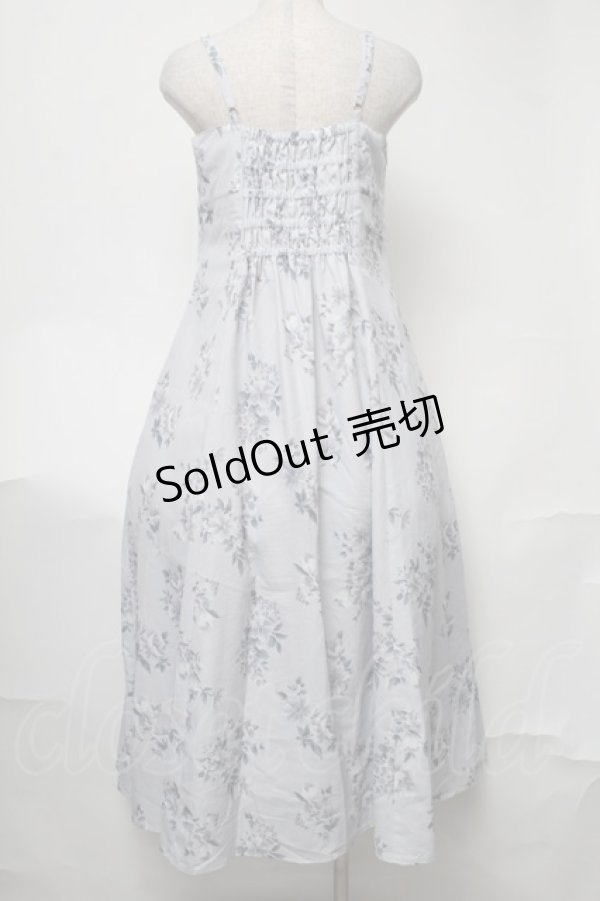 画像2: Maison de FLEUR Petite Robe / アンティーク調ローズワンピース  ブルーグレー S-25-08-17-032-EL-OP-AS-ZT491 (2)