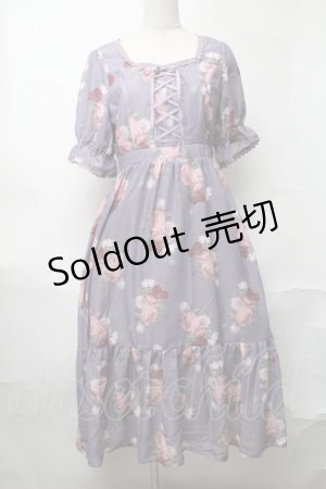 画像: axes femme / ミルフィーユローズ柄ワンピース  ラベンダー S-25-08-17-040-AX-OP-AS-ZS