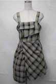 画像1: NieR Clothing / チェックジャンパースカート  ベージュｘ黒 S-25-08-18-046-PU-OP-HR-ZT258 (1)