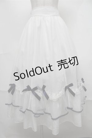 画像: axes femme POETIQUE / マリンチュールリボンスカート  白 S-25-08-18-055-AX-SK-AS-ZS