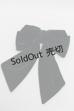 画像: axes femme POETIQUE / ベロアリボンバレッタ  グリーン S-25-08-18-007-AX-AC-AS-ZS