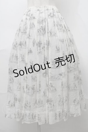 画像: Jane Marple Dans Le Salon / La dinetteバブルスカート  白ｘグレー S-25-08-18-1041-JM-SK-AS-ZS