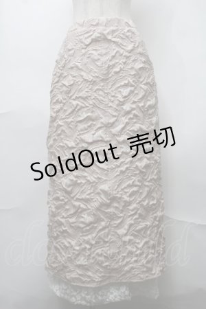 画像: merry jenny / solidジャガードロングスカート  ベージュ S-25-08-18-1043-LO-SK-HR-ZT499