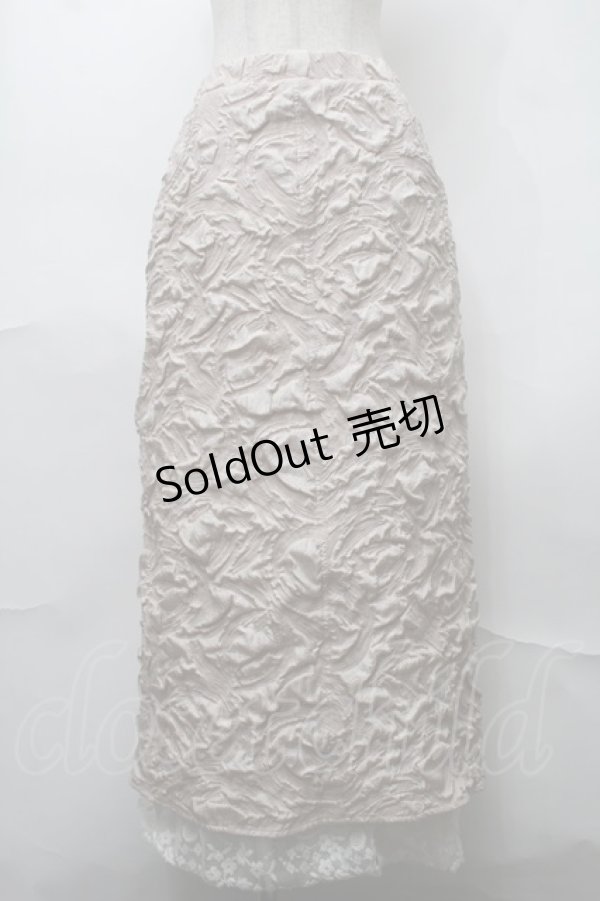 画像1: merry jenny / solidジャガードロングスカート  ベージュ S-25-08-18-1043-LO-SK-HR-ZT499 (1)