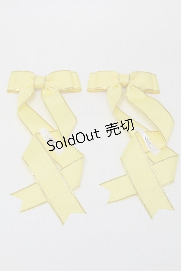 画像1: LOTUS ribbon / ツインリボンバレッタ   S-25-08-18-1006-EL-AC-SA-ZS (1)